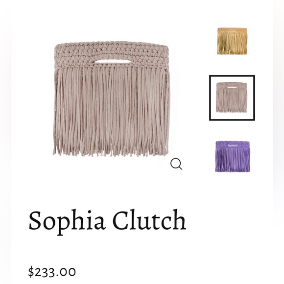 Binge Knitting Sophia cream Clutch New Chic Fringe Crochet Hand-knit Handbag - Picture 3 of 12